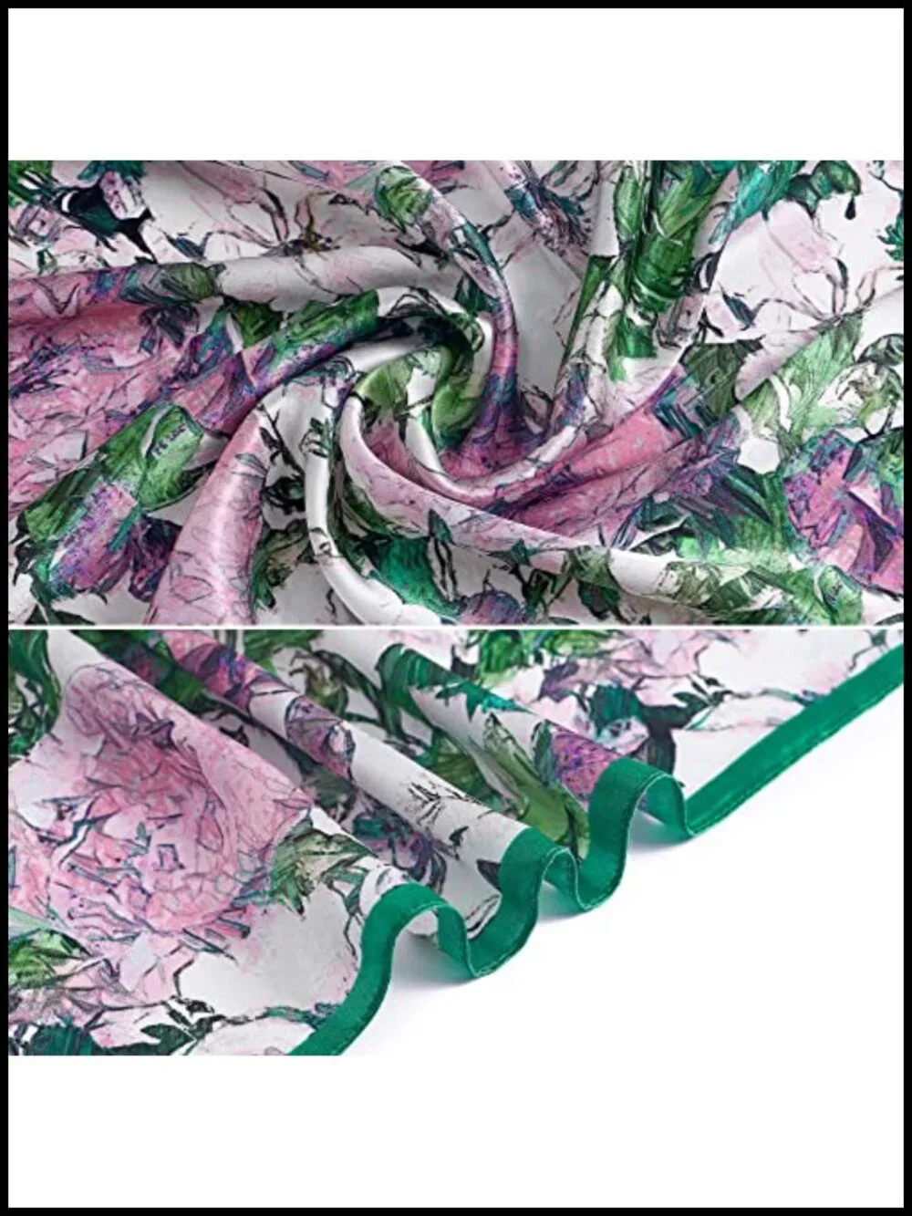 100% Pure Mulberry Silk Square Scarf 27x27 Lightweight Hair Headscarf